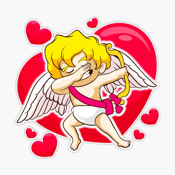 Valentines Day Dabbing Heart Funny Boys Girls Kids' Sticker