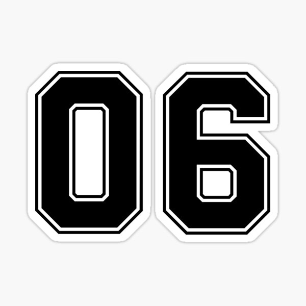 Artikel-Vorschau von 06 Klassische American Football Sport-Jersey-Zahl des American Football in der schwarzen Zahl auf weißem Hintergrund für Illustration des American Football, des Baseballs oder des Basketball, designt und verkauft von Marcin Adrian.