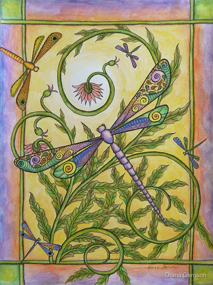 "Dragonfly with Paisley Wings" Canvas Print for Sale by DianaGarrison ...