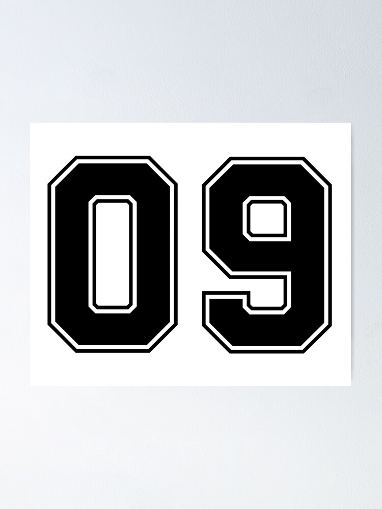 09 American Football Classic Vintage Sport Jersey Number in black number on  white background for american football, baseball or basketball Hardcover  Journal for Sale by Marcin Adrian