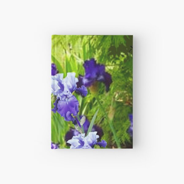 Item preview, CHARTREUSE GREEN GARDEN & PURPLE-WHITE IRIS  designed and sold by sharlesart.