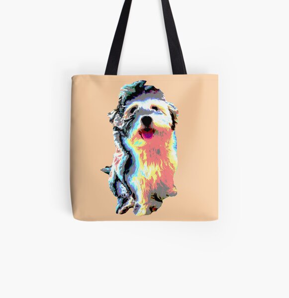 süsser Hund, Havaneser, Bolonka, Malteser, Hündin, Allover-Print Tote Bag
