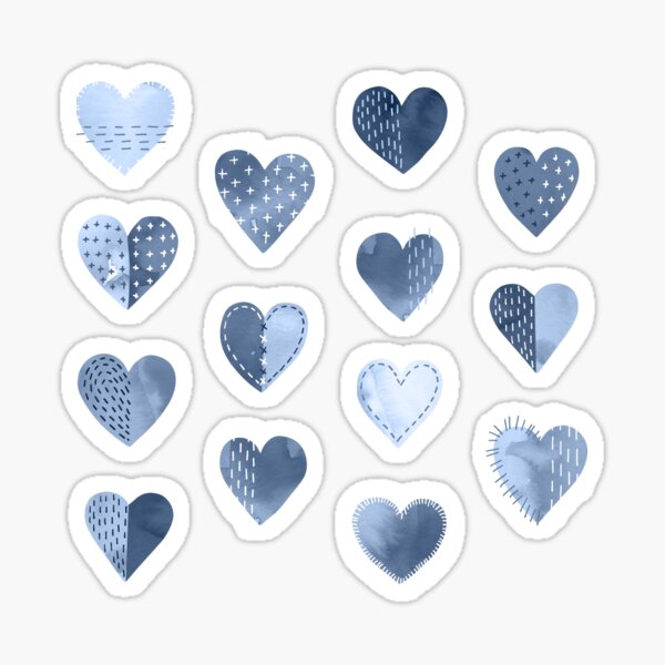 Aperçu de l'œuvre Deno Patch Coeurs De Broderie Boro créée et vendue par Markéta Stengl.