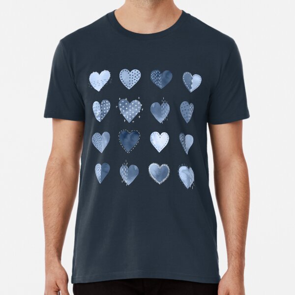 Item preview, Denim Patch Boro Embroidery Hearts  designed and sold by Markéta Stengl.