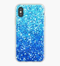 Blue Glitters Sparkles Textur iPhone-Hülle & Cover