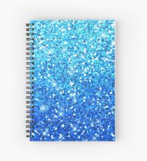Blue Glitters Sparkles Texture Spiral Notebook