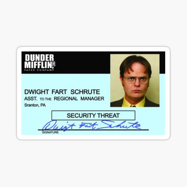 The Office Dwight Schrute Dunder Mifflin ID Badge