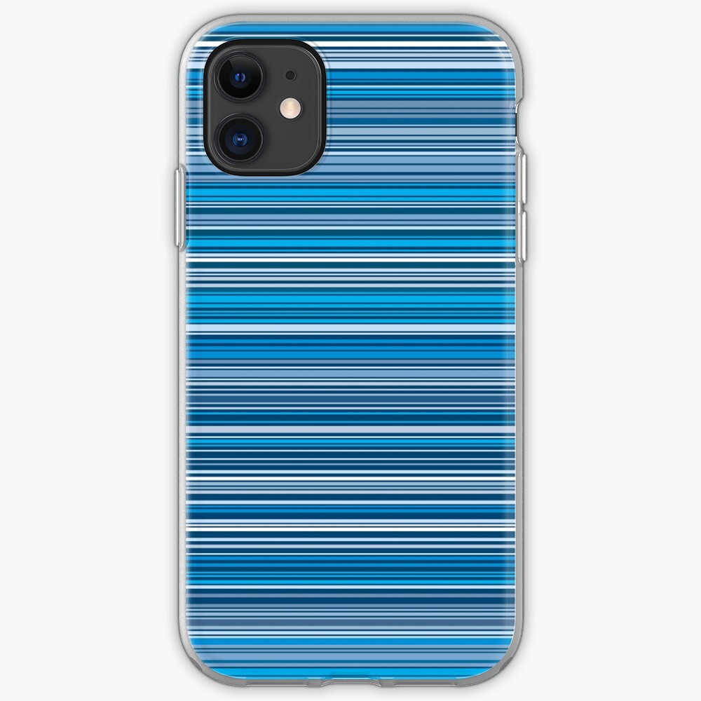 Viele bunte Streifen in Blau quer iPhone-Hülle & Cover