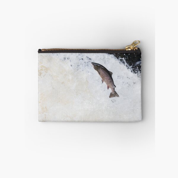 Item preview, Wild salmon leaping on a waterfall designed and sold by chanonry.