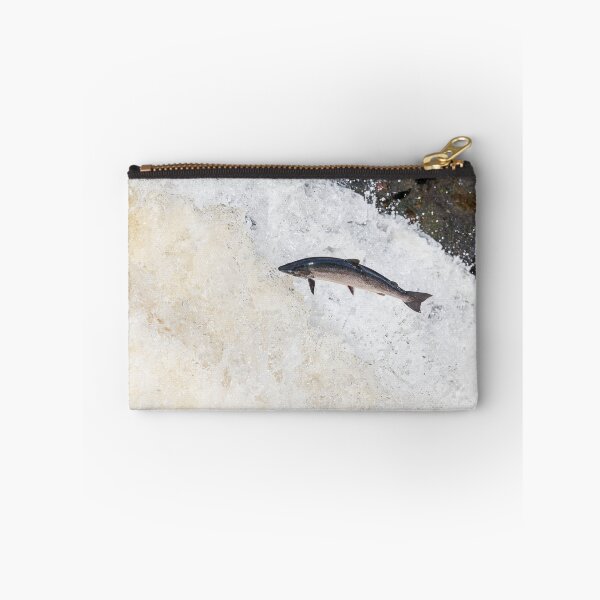 Item preview, Wild salmon leaping on a waterfall designed and sold by chanonry.