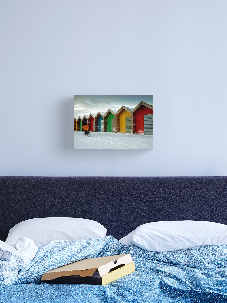 Canvas Print, Beach huts designed and sold by james  thow