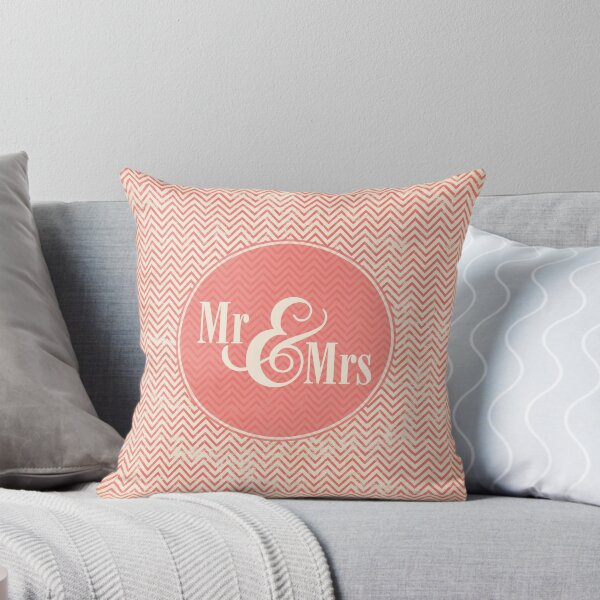 Item preview, Coral Chevron "Mr & Mrs" designed and sold by SimplyPut.