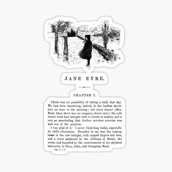 Jane Eyre Charlotte Bronte First Page Sticker