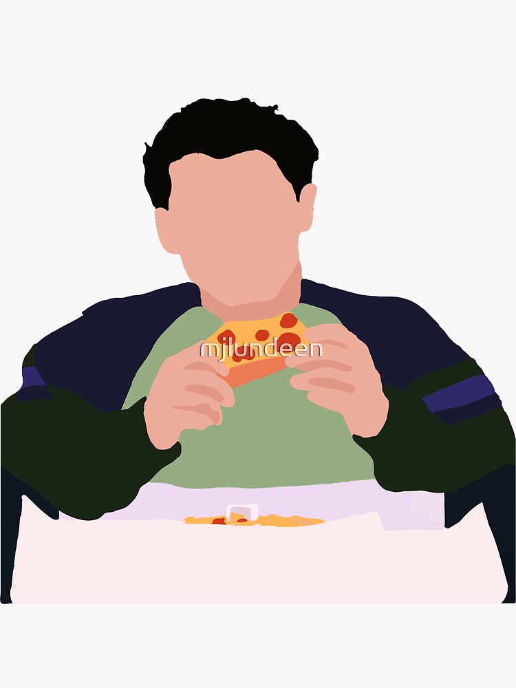 "Joey Eating Pizza" Sticker for Sale by mjlundeen | Redbubble