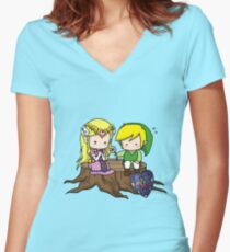 Zelda X Link T-shirt col V femme