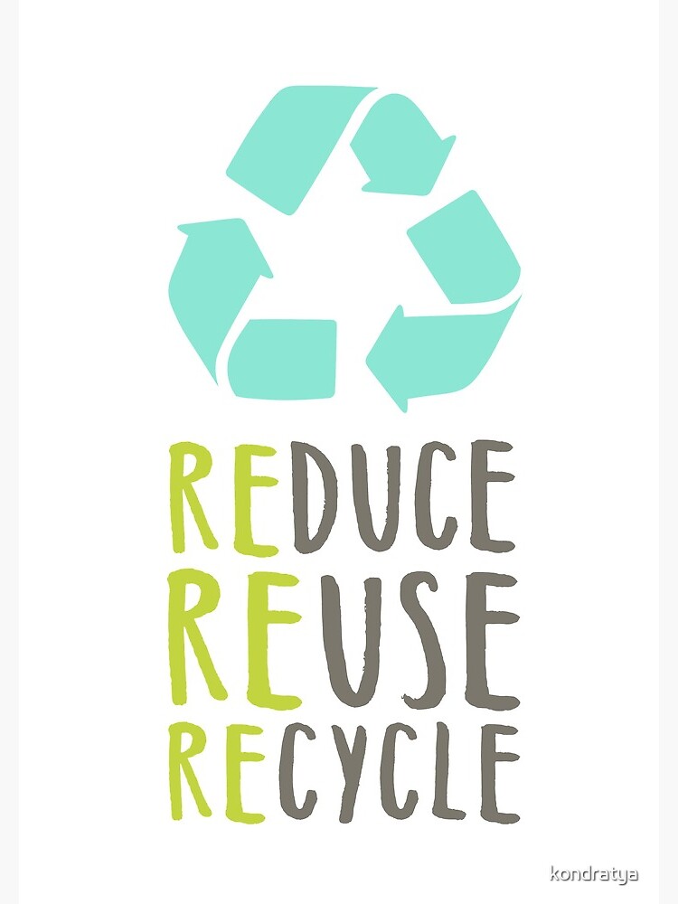 "Reduce, reuse, recycle" Spiral Notebook by kondratya Redbubble