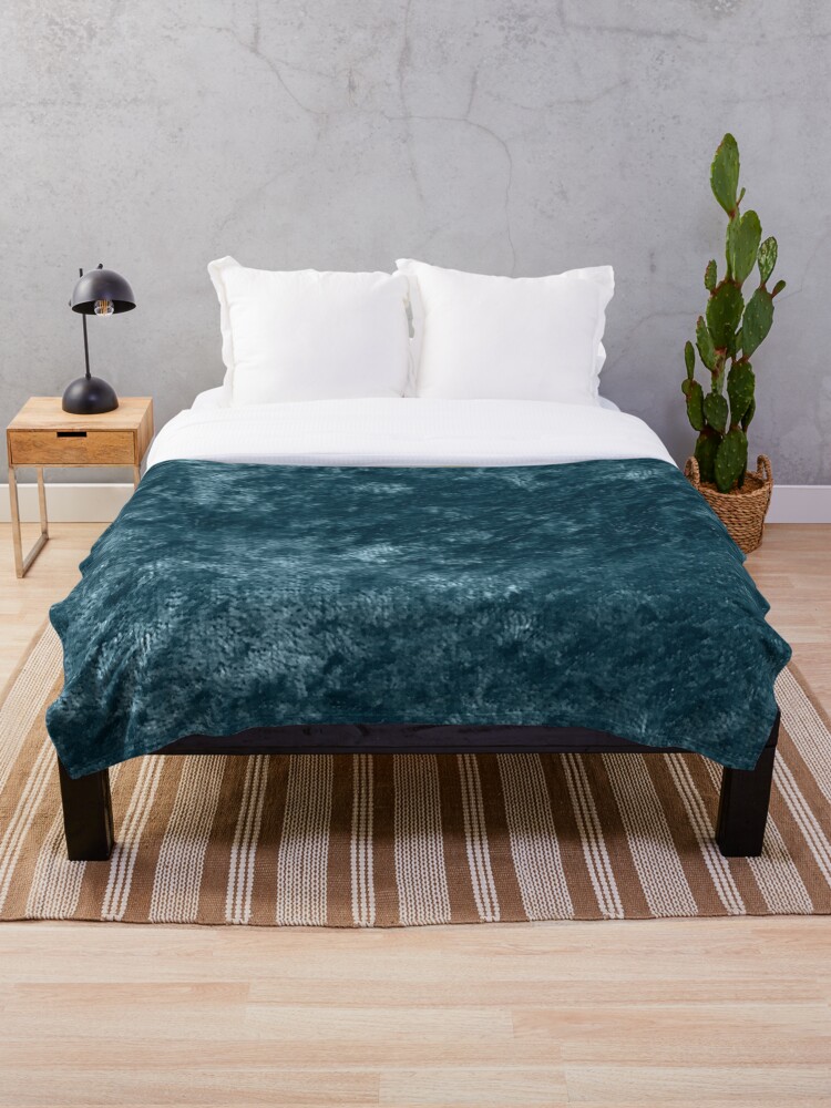 teal velvet bed throw