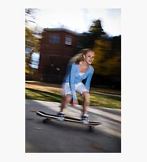 a teenage girl on a skateboard Fotodruck