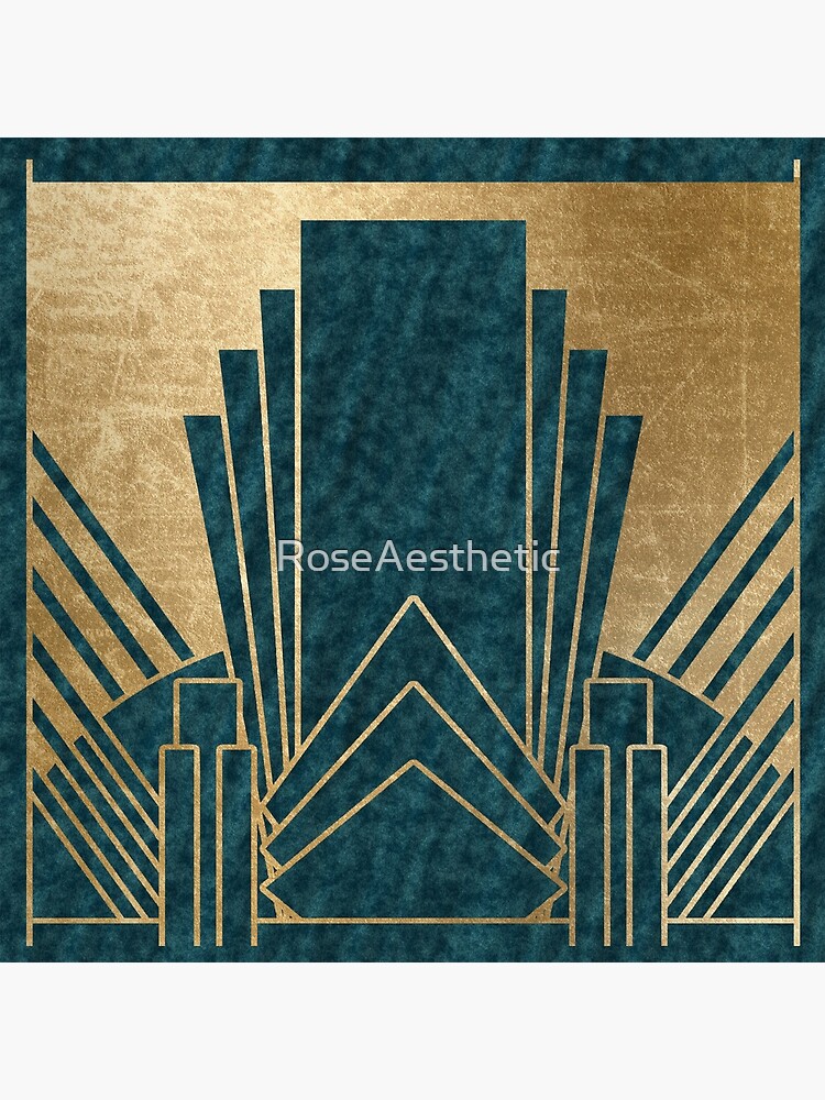Art Deco glamour - teal and gold by RoseAesthetic