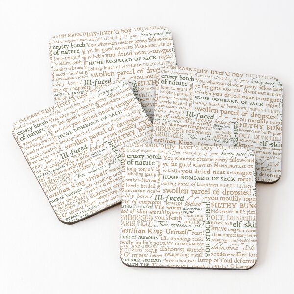 Shakespeare's Insults Collection - Revised Edition (by incognita) Coasters (Set of 4)