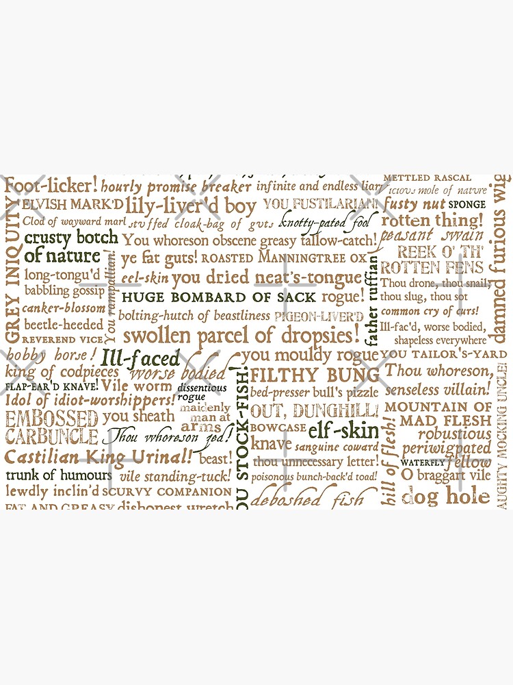 Thumbnail 2 of 2, Laptop Skin, Shakespeare's Insults Collection - Revised Edition (by incognita) designed and sold by Styled Vintage.