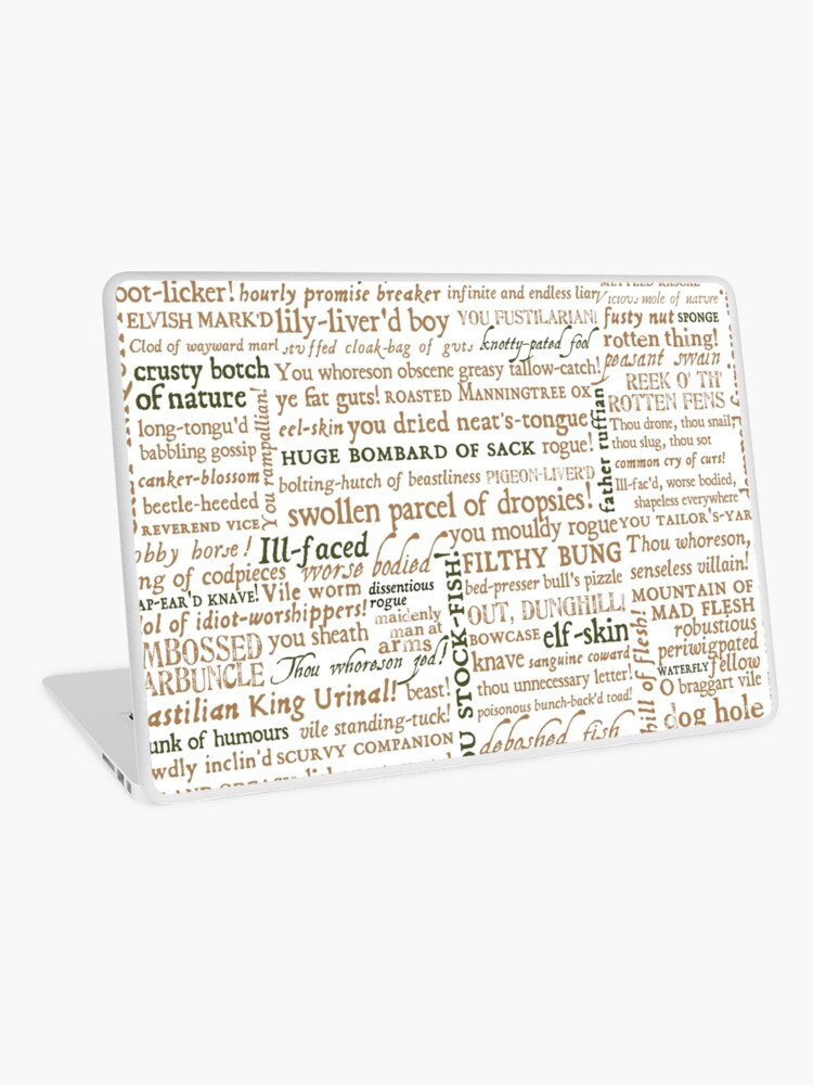 Thumbnail 1 of 2, Laptop Skin, Shakespeare's Insults Collection - Revised Edition (by incognita) designed and sold by Styled Vintage.