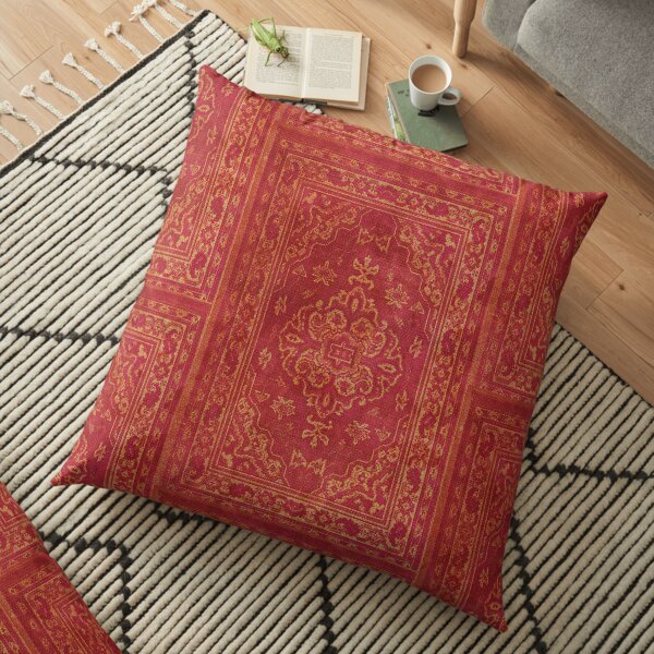 Persian carpet look in orange Floor Pillow