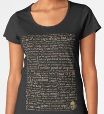 Camiseta premium de cuello ancho Shakespeare Insults Dark - Edición revisada (por incógnita)