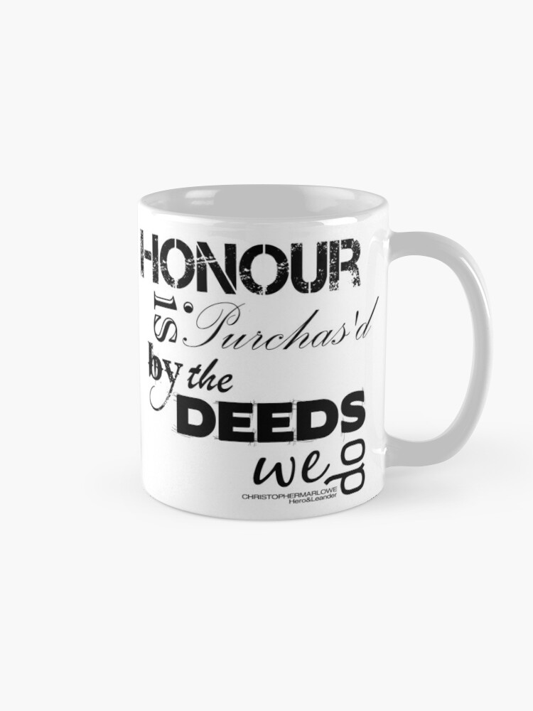 Alternate view of Marlowe Hero & Leander Honour Quote (Black & White Version) Coffee Mug
