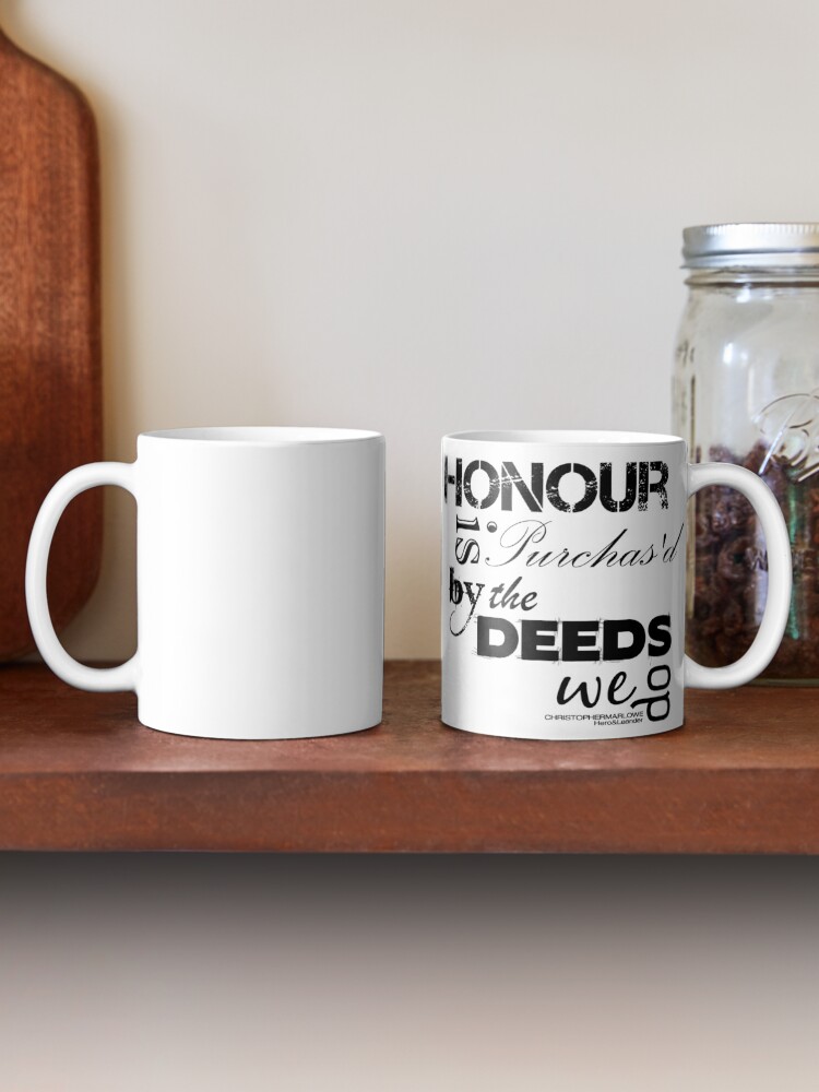 Alternate view of Marlowe Hero & Leander Honour Quote (Black & White Version) Coffee Mug