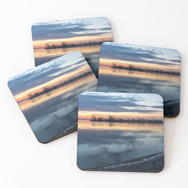 Item preview, Layered Lakeside Sunrise with a Fringe of Ice designed and sold by Georgia Mizuleva.