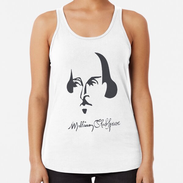 Shakespeare Simple Image with Signature Racerback Tank Top