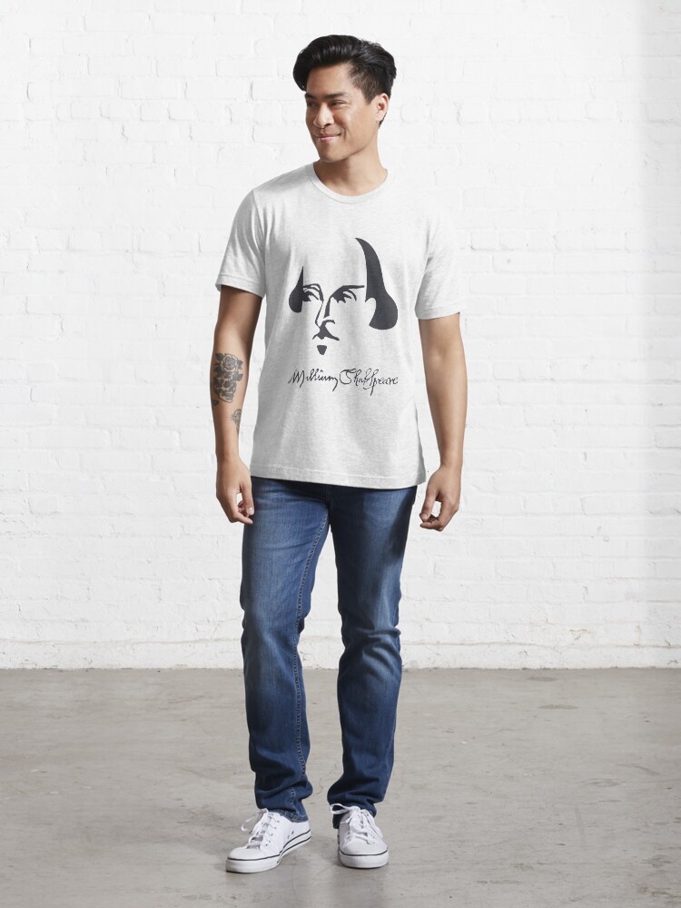 Alternate view of Shakespeare Simple Image with Signature Essential T-Shirt
