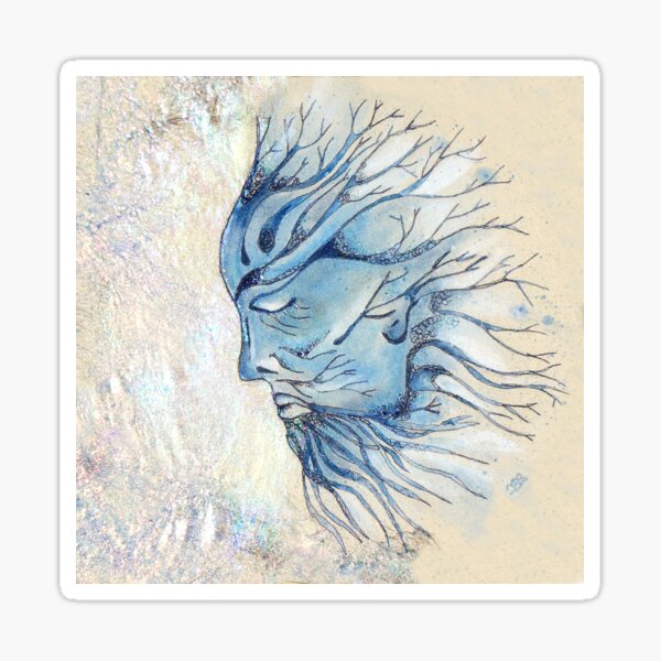 The Green Man in Winter Sticker