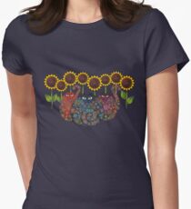 Cats With Sunflowers Women's Fitted T-Shirt