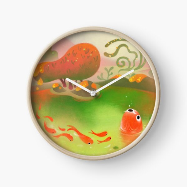 Fish pond Clock