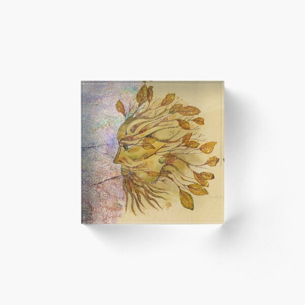 The Green Man in Autumn Acrylic Block
