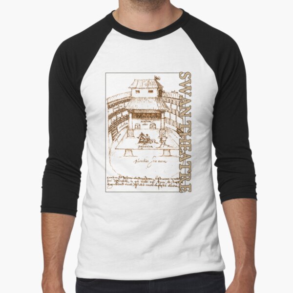 Swan Theatre Sketch Baseball ¾ Sleeve T-Shirt