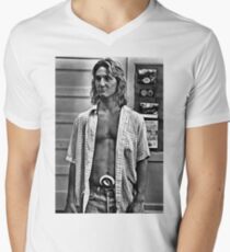 Camiseta de cuello en V Arte de la vendimia - Jeff Spicoli