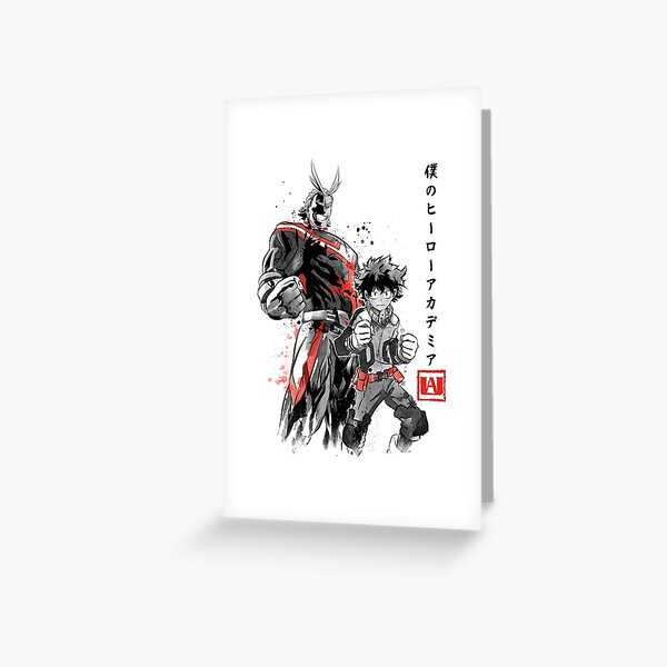 Hero Academia sumi-e Greeting Card