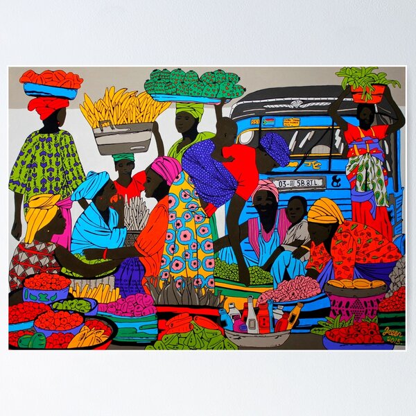 Vista previa del artículo con la obra «Mercado africano 2», diseñado y vendido por irenejonker.