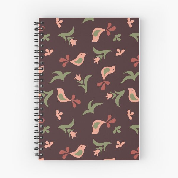Item preview, Little Peach Birds on Eggplant Pattern designed and sold by Diana Garrison.