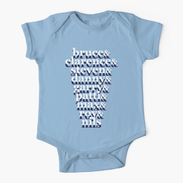 Band Members - Original - White and Dark Blue Short Sleeve Baby One-Piece