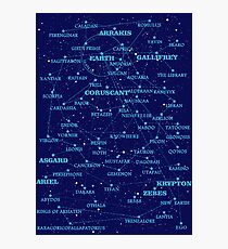 Lámina fotográfica Mapa de estrellas de ciencia ficción