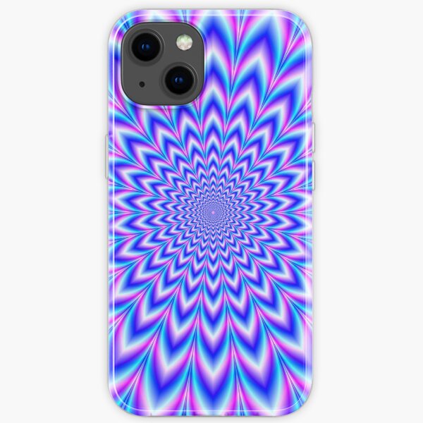 Psychedelic Pulse in Blue and Pink iPhone Soft Case