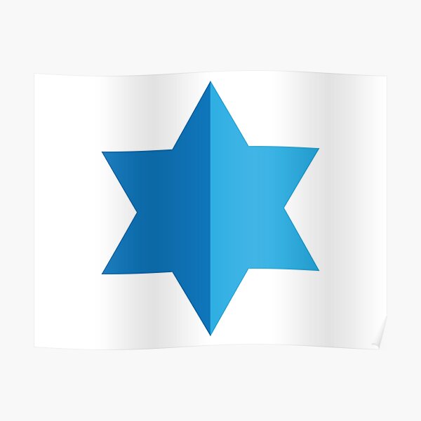 Blue Geometric shapes Triangle star of david Poster