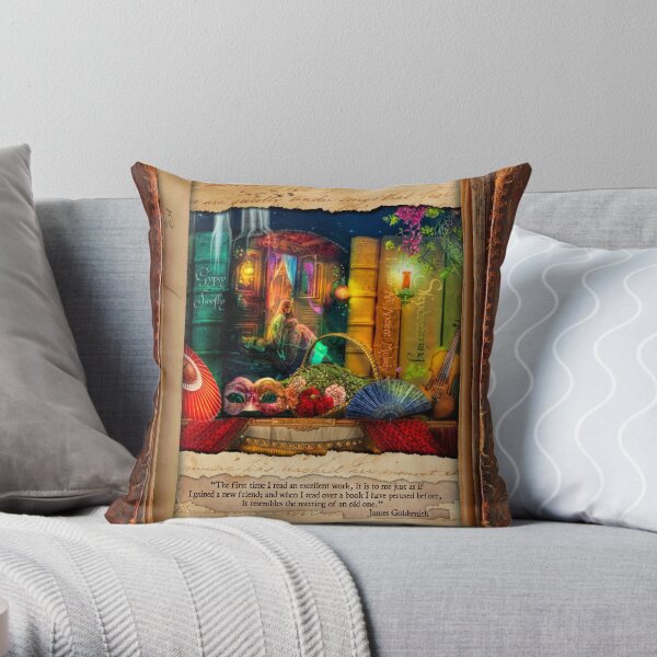 The Curious Library Calendar - March Throw Pillow