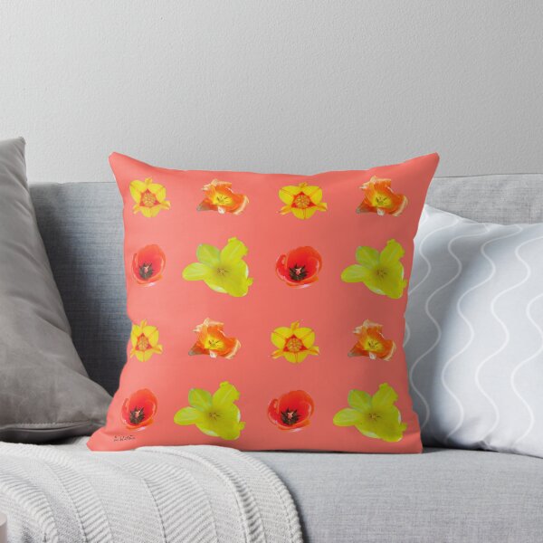 Aperçu de l'œuvre Tulipes sur fond living coral créée et vendue par AHELENE.