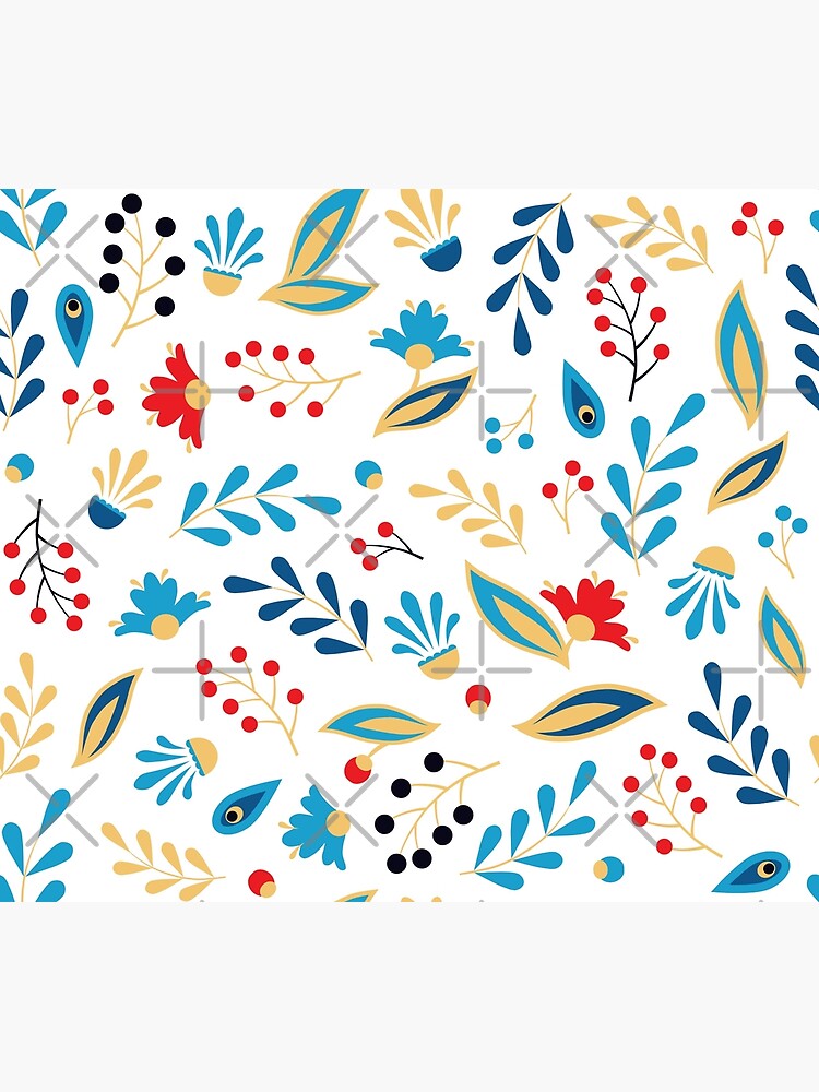 Folk Leaves and Flowers Bright by nadyanadya