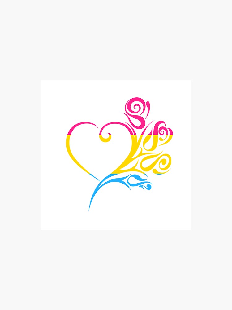 Pansexual Pride Flag Love Heart Rose Flower Bouquet Sticker By Cnkna Redbubble